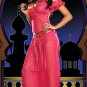 Woman Arabian Night Outfit Chiffon Short Sleeve Fairy Tale Fancy Dress Aladdin Lamp Costume Pink