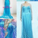Blue Sequins Snow Princess Costume Cartoon Movie Fancy Dress W846131