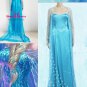 Blue Sequins Snow Princess Costume Cartoon Movie Fancy Dress W846131