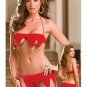 New Arrival Two Pieces Hot Christmas Tantalizing Jingle Bell Red Santa Lingerie Set W8529