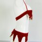 New Arrival Two Pieces Hot Christmas Tantalizing Jingle Bell Red Santa Lingerie Set W8529