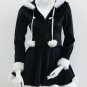 Xmas Outfit Unusual Adult Sexy Black Christmas Costume with hoddies W4005B