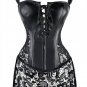 Hot Black Popular Beyonce Corset Lace Up Front Faux Leather Sexy Venice Overbust Lace Corset W5504