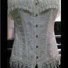 White Ribbon Detailing Sexy Vintage Gorset Burlesque Women Classic Corset
