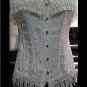 White Ribbon Detailing Sexy Vintage Gorset Burlesque Women Classic Corset