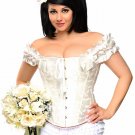 White Embroidered Peasant Corset Top Plus Size XL-6XL W491176A