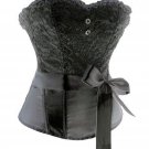 Boned Lace overlay BLACK CORSET Tops W162161B