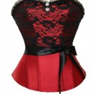 Wine Red Classic Boned Prom Lace overlay Corset for Woman
