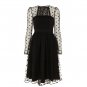 Retro Sheer Plus Size Dresses Spring Mesh Party Elegant Polka Dot Midi Dress