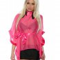 Plus Size XL Pink Sexy Transparent Shirts Summer Tops