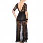 High Quality Double Layer Lace Fashion Dresses Black Sexy Evening Dress
