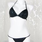Faux Leather Sexy Black Scales Lingerie Top and Panty W201322E