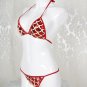 Vinyl Wet Look Mermaid Valentine Day Bra and Panty Bikini Lingerie Set