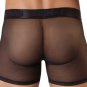 Black Sheer Sexy Vinyl Faux Leather Mesh Men Pants Shorts W860819