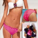 S Size Rose Color Briefs Diamante Bikini Without Shoulder Strap W391283A
