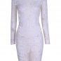 Fashion White Lace Dresses Long Sleeve M/L/XL Size Scoop Neckline Women Dress
