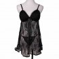 Drape Floral Lace M Size Black Sexy Hot Women Lingerie With Spaghetti Straps W384101D