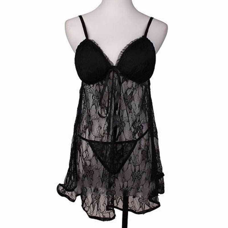 XXL Size Hot Sale Drape Floral Lace Black Lingerie For Sexy Women W384101D