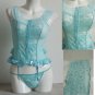 Blue Hot Fashion One Size G-String Off The Shoulder Lace Lingerie For Women W5430