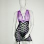 Light Purple Color Sexy One Size Floral Lace Mesh Lingerie With Keyhole Back W24002E