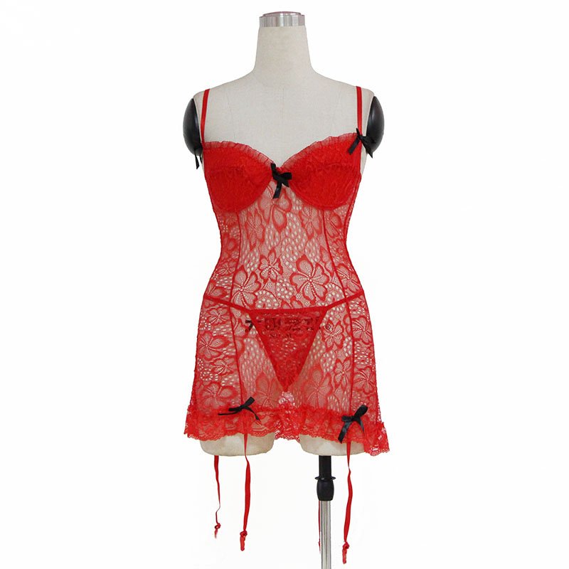 Fashion M L Size Red Sexy Floral Valentine Day Lingerie With Keyhole Cut Out Back W655556b