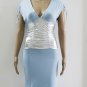 Fashion New Blue Silver Color Satin V-neckline Sexy Dresses