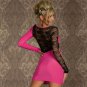 Sexy Black Floral Lace Clubwear Fashion Pink Women Dress