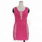 Sexy Fashion Mini Dresses Strap-up Sides Scoop Neck Pink Club Dress For Women