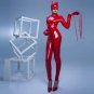 S-XXL Size Leather Long Sleeves And Pants One-Piece Red Clothes With Hats W35867A