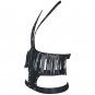 Open Cup Fringe Fetish Wear Sexy Halter Black Leather Lingerie With Grommets