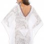 2020 V-Neck White Cover UPS S-XL Size Drape Sleeves Fashion Floral Lace Print Beach Dress