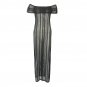 Fashion Sheer Lace Beach Dresses Side Slit Black Off Shoulder Women Maxi Dress