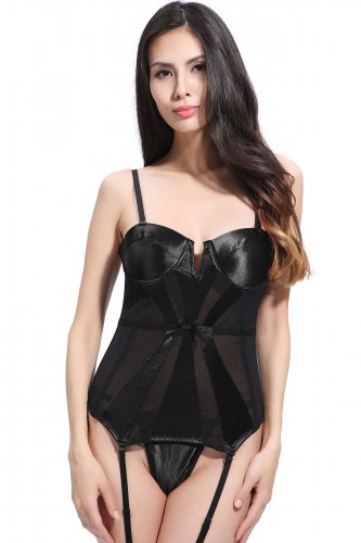 Black Fascinate Bustier  S-XXL Size   W356012B