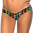 Hot Letter Pattern Print S-XL Size V Shape Bottom Women Swimming Trunks W3537D