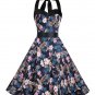 Women Retro Dress With Patterns Design Of Pink Flower Print Midi Dresses