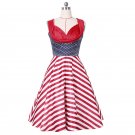 19070s Sleeveless Striped Vintage Dress S-XXL Size Women Summer Retro Dress