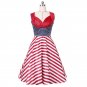 19070s Sleeveless Striped Vintage Dress S-XXL Size Women Summer Retro Dress