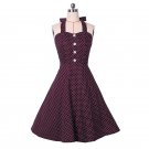 Polka Dot Plus Size XXL Retro Dress Women Spaghetti Strap 1960s Vintage Dresses