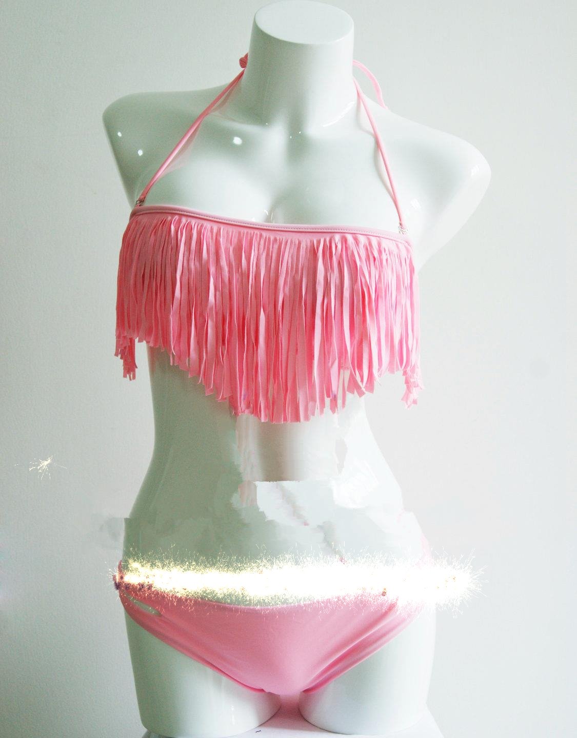 Pink Color S Size Hot Sexy Bikini With Fringe W399402G