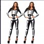 Sexy Glow Skeleton Costume Long Sleeve Halloween Gost Jumpsuit W51808373