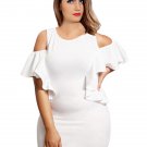 White Plus Size 2XL Size Fashion O-neck Casual Dress W870804B
