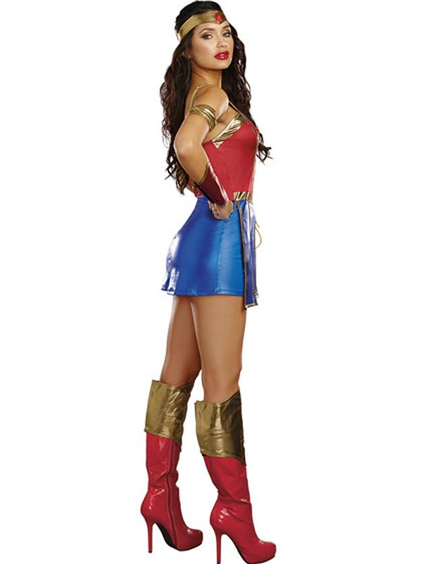 Sexy Woman Super Hero Fancy Dress DC Comic Wonder Woman Costume