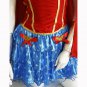 Wonder Woman Super Hero Uniform Supergirl Fancy Dress Halloween Cosplay Costume