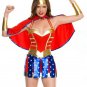 Sexy Supergirl Outfits Shiny Red Wonder Woman Fancy Dress Super Heroine Uniform