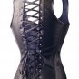 Women's Faux Leather Corselet Spiral Steel Bone Steampunk Gothic Vest Overbust Buckle Corset