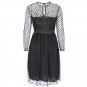 Sexy Midi Dresses Long Sleeve Polka Dot Streetwear Mesh Fashion Sheer Party Dress