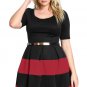 4 Colors Plus Size XL-6XL Short Sleeve Big Women Female Casual Dress Party Dress W870401