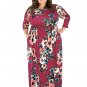 Plus Size Colorful Floral Printing Big Bust Women Female Casual Party Dress with Pocket W690022