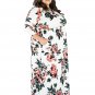 Plus Size Colorful Floral Printing Big Bust Women Female Casual Party Dress with Pocket W690022