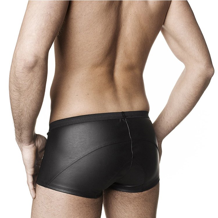 Men Sexy Faux Leather Boxer Shorts Erotic Underwear Fetish Gay Male Underpant 8826